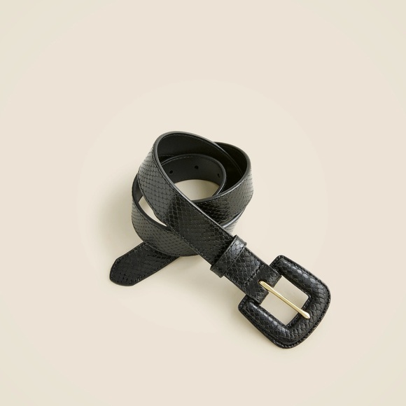 J. Crew Accessories - J Crew black embossed leather belt sz M